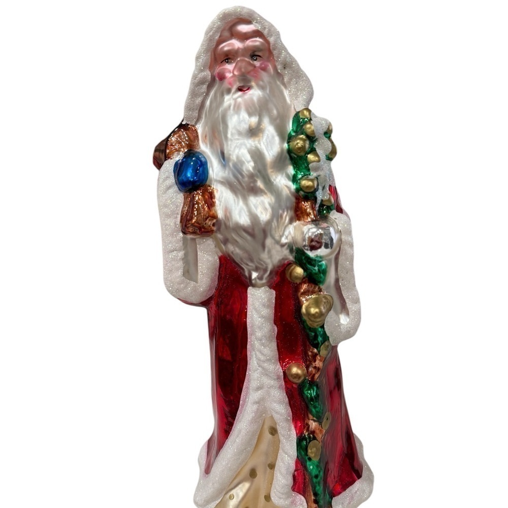 Santa With Toys Mercury Glass 12 1/2 inch Table top Xmas  Midwest of Canon Falls